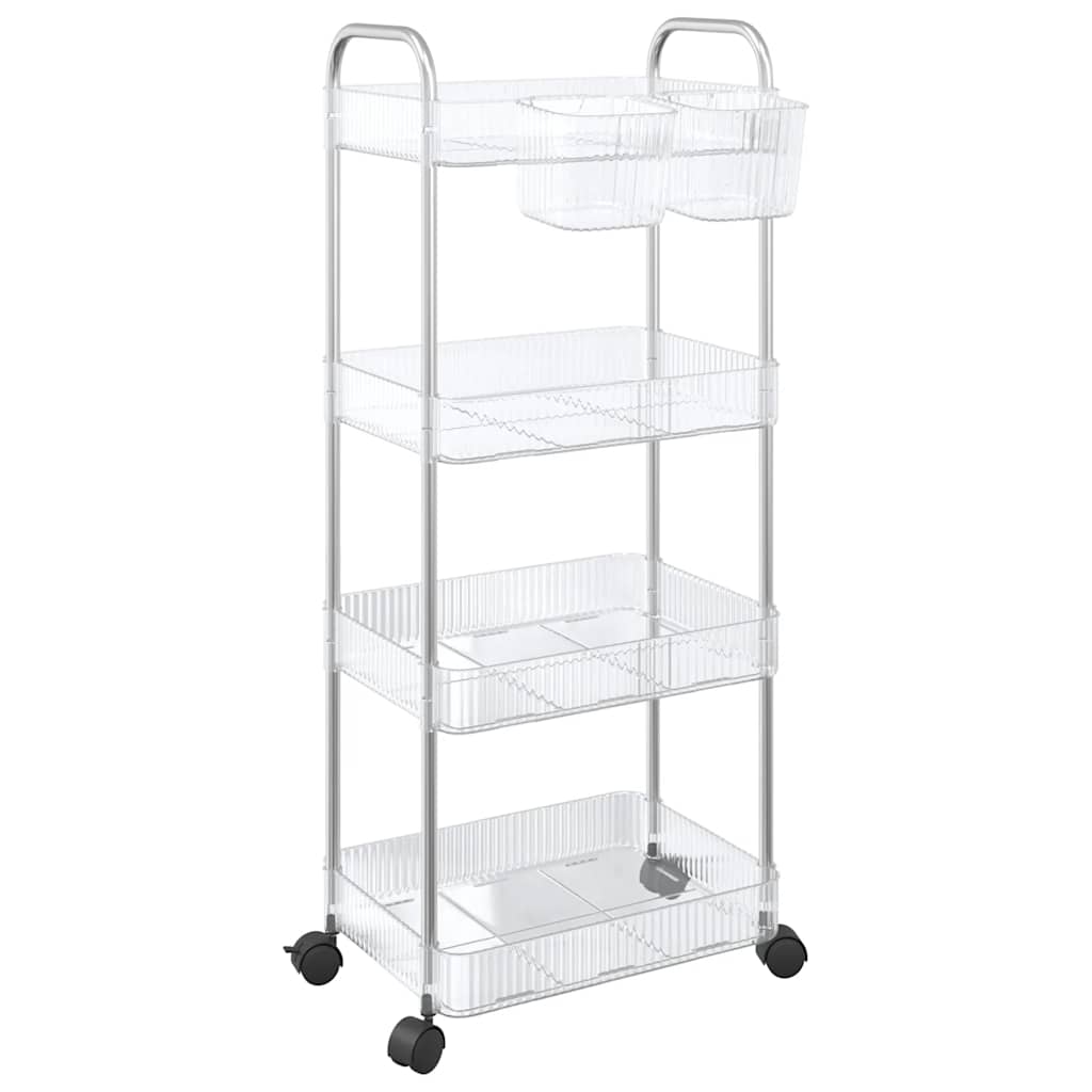 VIDAXL-Speicher Trolley 4-Layer 37x28x95 cm Acryltransparent
