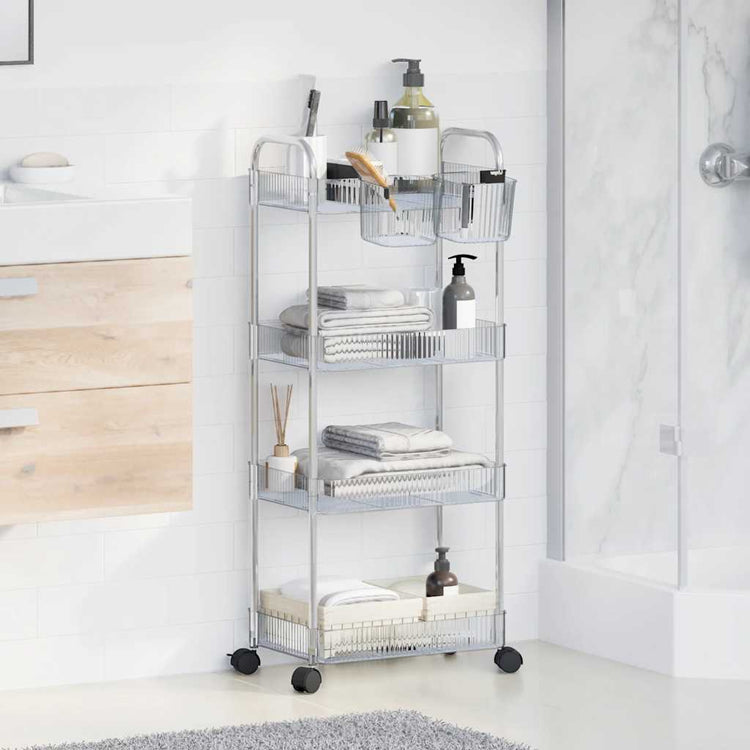 VIDAXL-Speicher Trolley 4-Layer 37x28x95 cm Acryltransparent