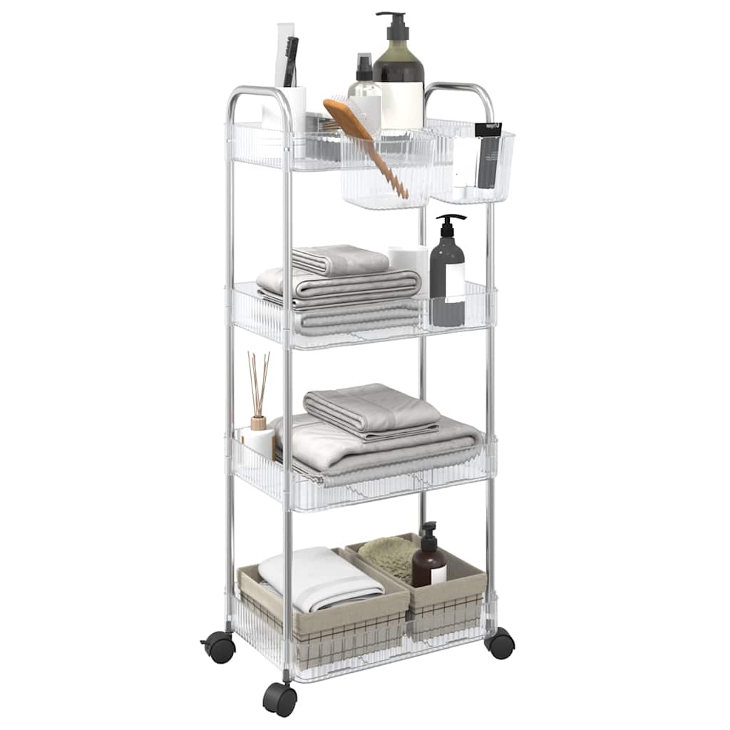 VIDAXL-Speicher Trolley 4-Layer 37x28x95 cm Acryltransparent