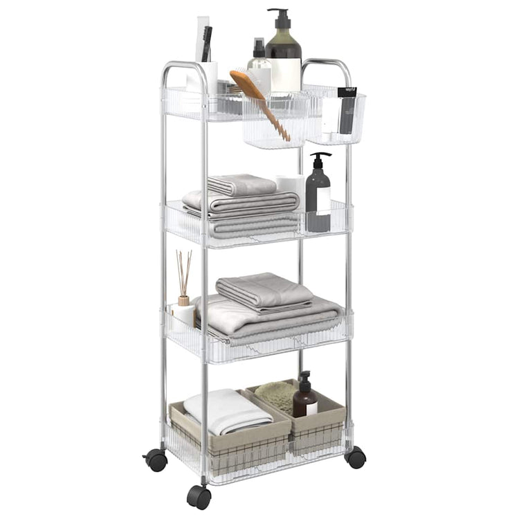 VIDAXL-Speicher Trolley 4-Layer 37x28x95 cm Acryltransparent