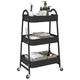 Vidaxl Storage Trolley 3-Layer 42x41.5x77 cm Stahlschwarz