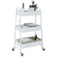 Vidaxl Storage Trolley 3-Layer 42x41.5x77 cm Stahlweiß