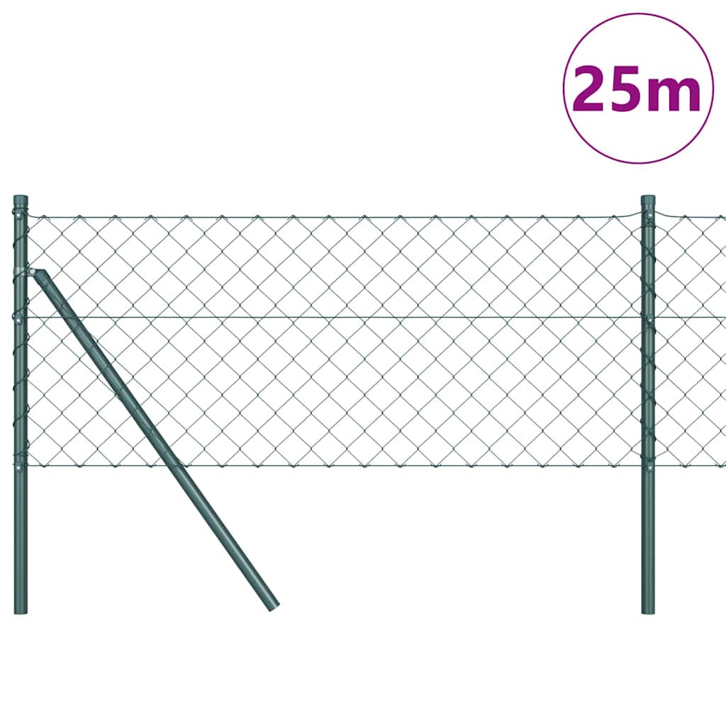 Vidaxl Zaunpfahl grün 0,8 x 25 m (60 x 60 mm Maschenweite) Stahl