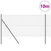 Vidaxl Zaunpfahl grau 10 x 1 m (40 x 40 mm Maschenweite) Stahl und PVC
