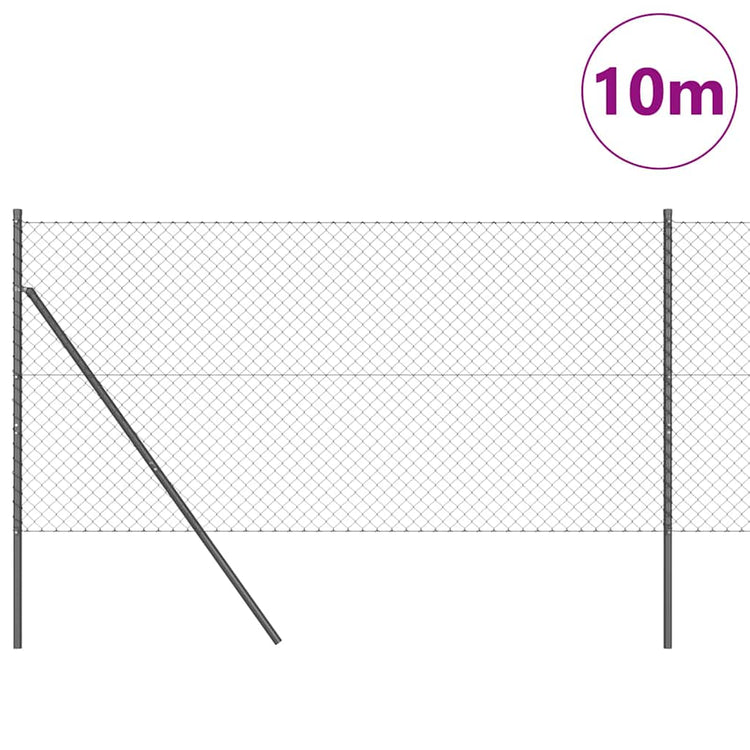 Vidaxl Zaunpfahl grau 10 x 1 m (40 x 40 mm Maschenweite) Stahl und PVC