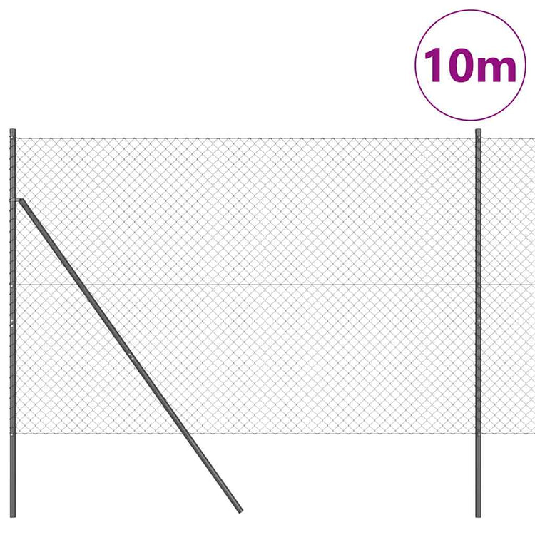 Vidaxl Zaunpfahl grau 10 x 1,5 m (40 x 40 mm Maschenweite)