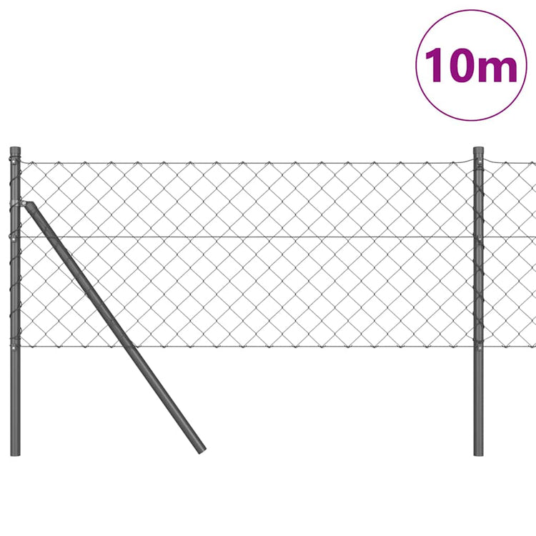 Vidaxl Zaunpfahl grau 10 x 0,4 m (60 x 60 mm Maschenweite)