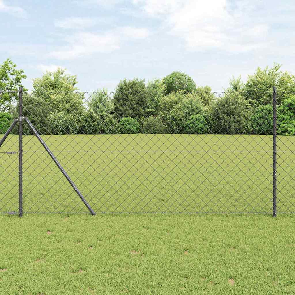 Vidaxl Zaunpfosten grau 10 x 1 m (60 x 60 mm Maschenweite) Stahl und PVC