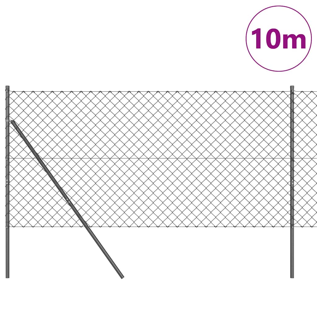 Vidaxl Zaunpfahl grau 10 x 1,2 m (60 x 60 mm Maschenweite)