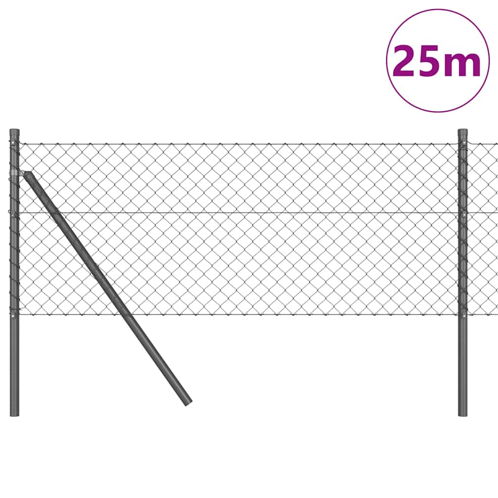Vidaxl Zaunpfahl grau 25 x 0,4 m (40 x 40 mm Maschenweite)