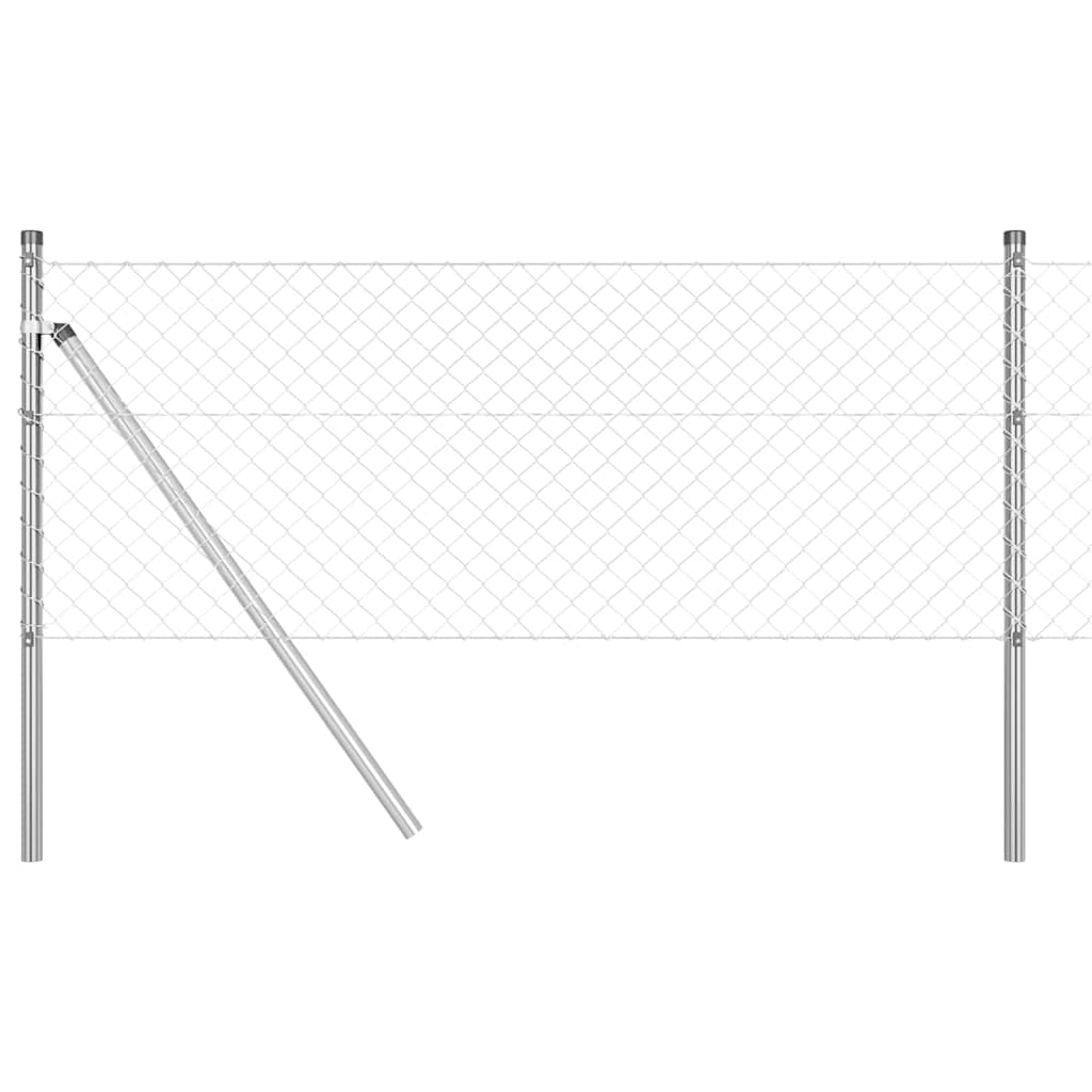 Vidaxl Zaunpfahl Silber 10 x 0,4 m (40 x 40 mm Maschenweite) Stahl