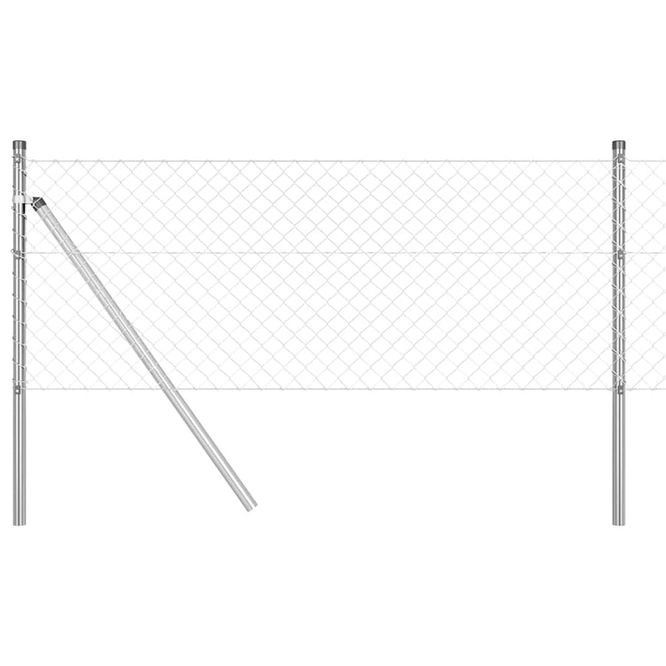 Vidaxl Zaunpfahl Silber 10 x 0,6 m (40 x 40 mm Maschenweite) Stahl