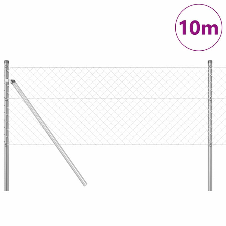 Vidaxl Zaunpfahl Silber 10 x 0,8 m (40 x 40 mm Maschenweite) Stahl
