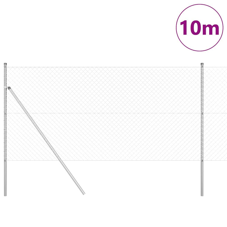 Vidaxl Zaunpfahl Silber 10 x 1 m (40 x 40 mm Maschenweite) Stahl