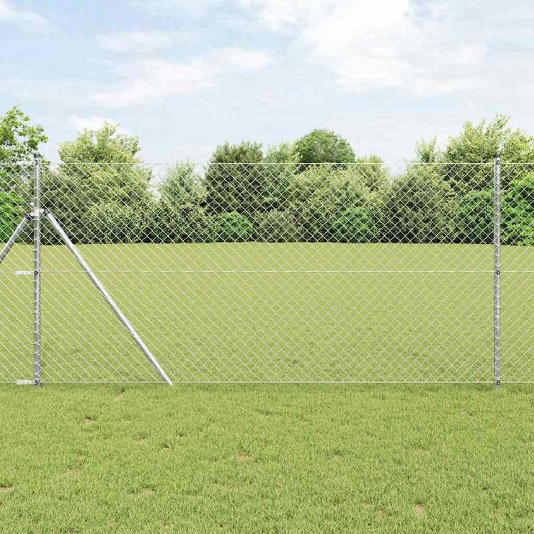Vidaxl Zaunpfahl Silber 10 x 1,2 m (40 x 40 mm Maschenweite) Stahl