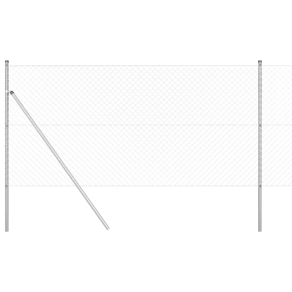 Vidaxl Zaunpfahl Silber 10 x 1,2 m (40 x 40 mm Maschenweite) Stahl