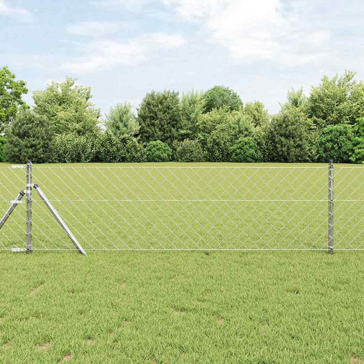 Vidaxl Zaunpfahl Silber 10 x 0,4 m (60 x 60 mm Maschenweite) Stahl