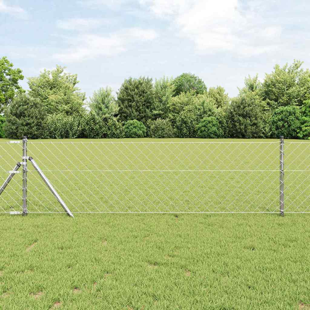 Vidaxl Zaunpfahl Silber 10 x 0,8 m (60 x 60 mm Maschenweite) Stahl