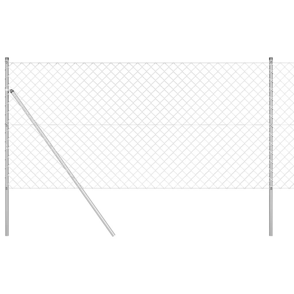 Vidaxl Zaunpfahl Silber 10 x 1 m (60 x 60 mm Maschenweite) Stahl