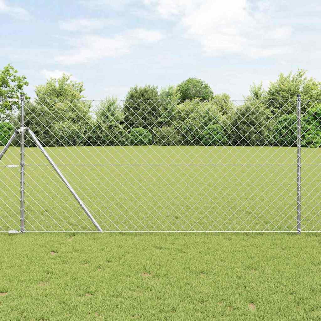 Vidaxl Zaunpfahl Silber 10 x 1,4 m (60 x 60 mm Maschenweite) Stahl