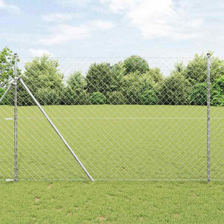 Vidaxl Zaunpfahl Silber 10 x 1,5 m (60 x 60 mm Maschenweite) Stahl