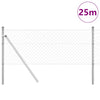 Vidaxl Zaunpfahl Silber 25 x 0,4 m (40 x 40 mm Maschenweite) Stahl