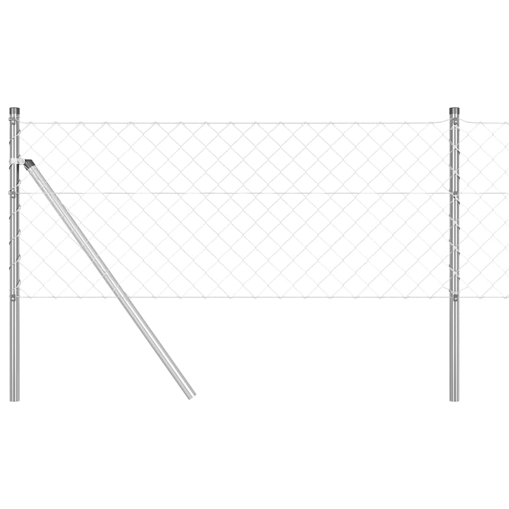 Vidaxl Zaunpfahl Silber 25 x 0,6 m (60 x 60 mm Maschenweite) Stahl