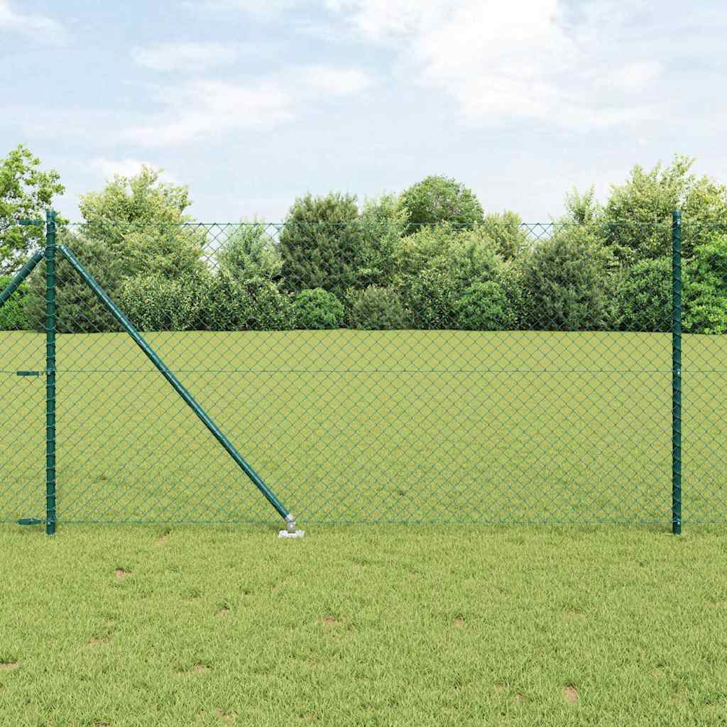 Vidaxl Zaunpfahl grün 10 x 1 m (40 x 40 mm Maschenweite) Stahl und PVC