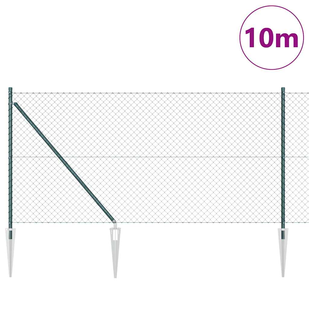Vidaxl Zaunpfahl grün 10 x 1 m (40 x 40 mm Maschenweite) Stahl und PVC
