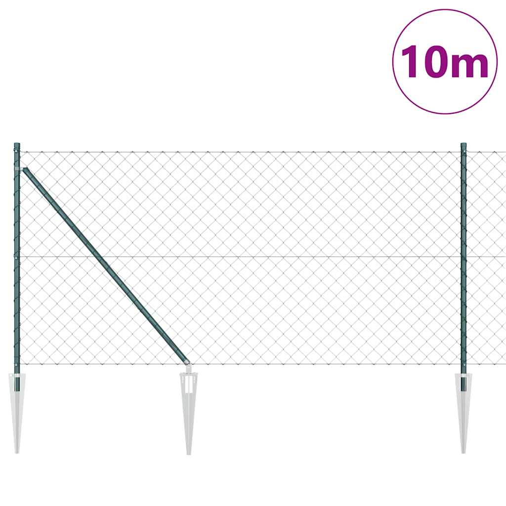 Vidaxl Zaunpfahl grün 10 x 1 m (60 x 60 mm Maschenweite) Stahl und PVC