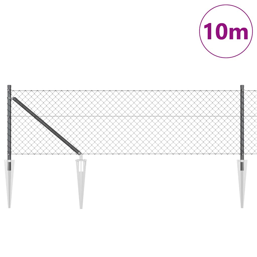 Vidaxl Zaunpfahl grau 10 x 0,4 m (40 x 40 mm Maschenweite)