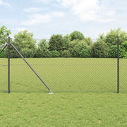 Vidaxl Zaunpfahl grau 10 x 1 m (40 x 40 mm Maschenweite) Stahl und PVC - afbeelding 1