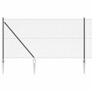 Vidaxl Zaunpfahl grau 10 x 1 m (40 x 40 mm Maschenweite) Stahl und PVC - afbeelding 2
