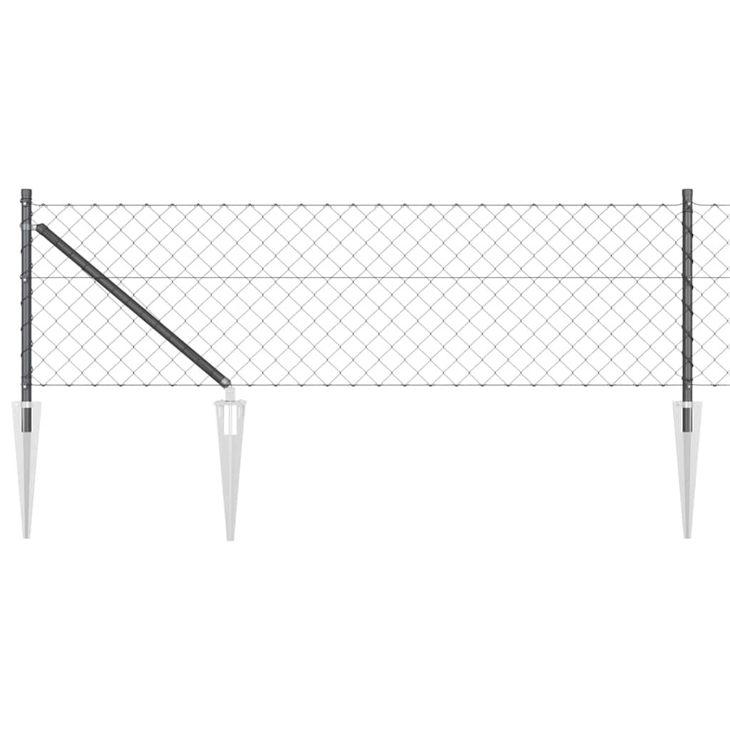 Vidaxl Zaunpfahl grau 10 x 0,6 m (60 x 60 mm Maschenweite)