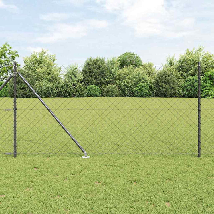 Vidaxl Zaunpfosten grau 10 x 1 m (60 x 60 mm Maschenweite) Stahl und PVC