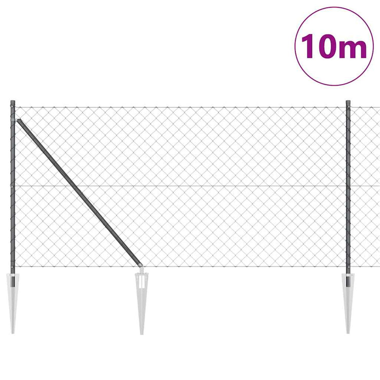 Vidaxl Zaunpfosten grau 10 x 1 m (60 x 60 mm Maschenweite) Stahl und PVC