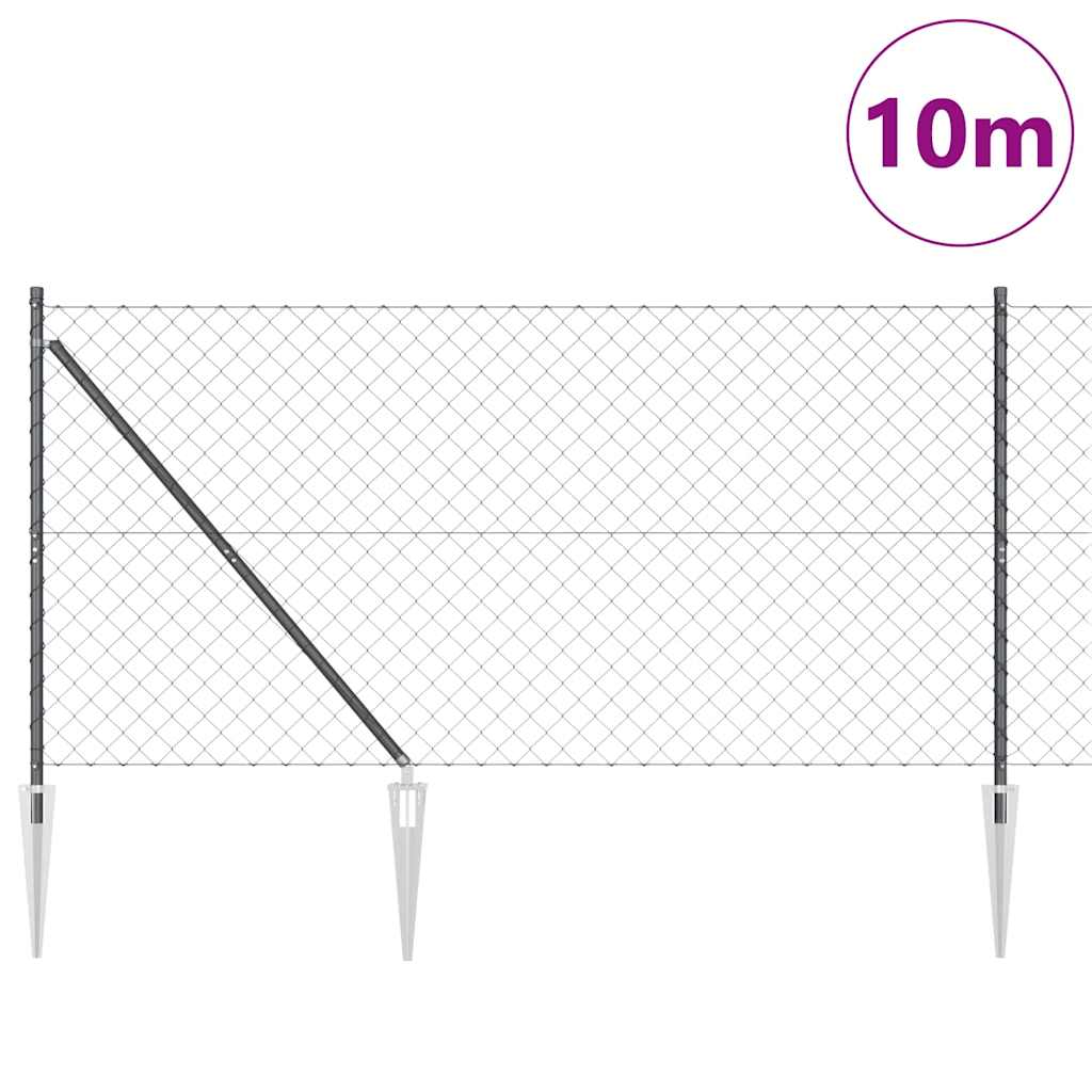 Vidaxl Zaunpfahl grau 10 x 1,2 m (60 x 60 mm Maschenweite)