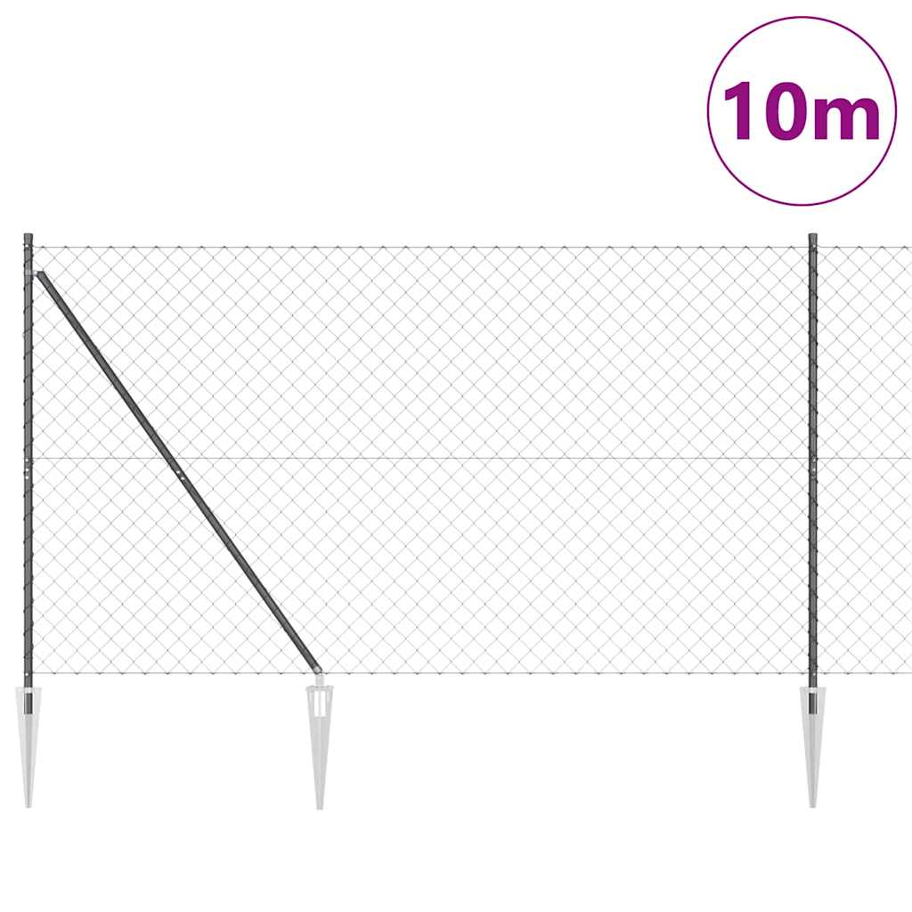 Vidaxl Zaunpfahl grau 10 x 1,5 m (60 x 60 mm Maschenweite)