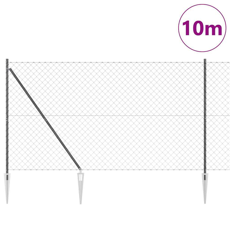 Vidaxl Zaunpfahl grau 10 x 1,5 m (60 x 60 mm Maschenweite)