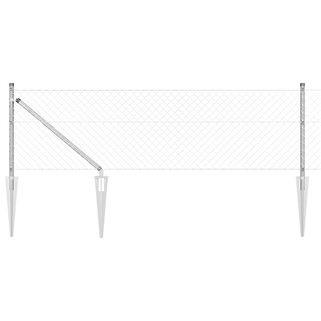 Vidaxl Zaunpfahl Silber 10 x 0,4 m (40 x 40 mm Maschenweite) Stahl