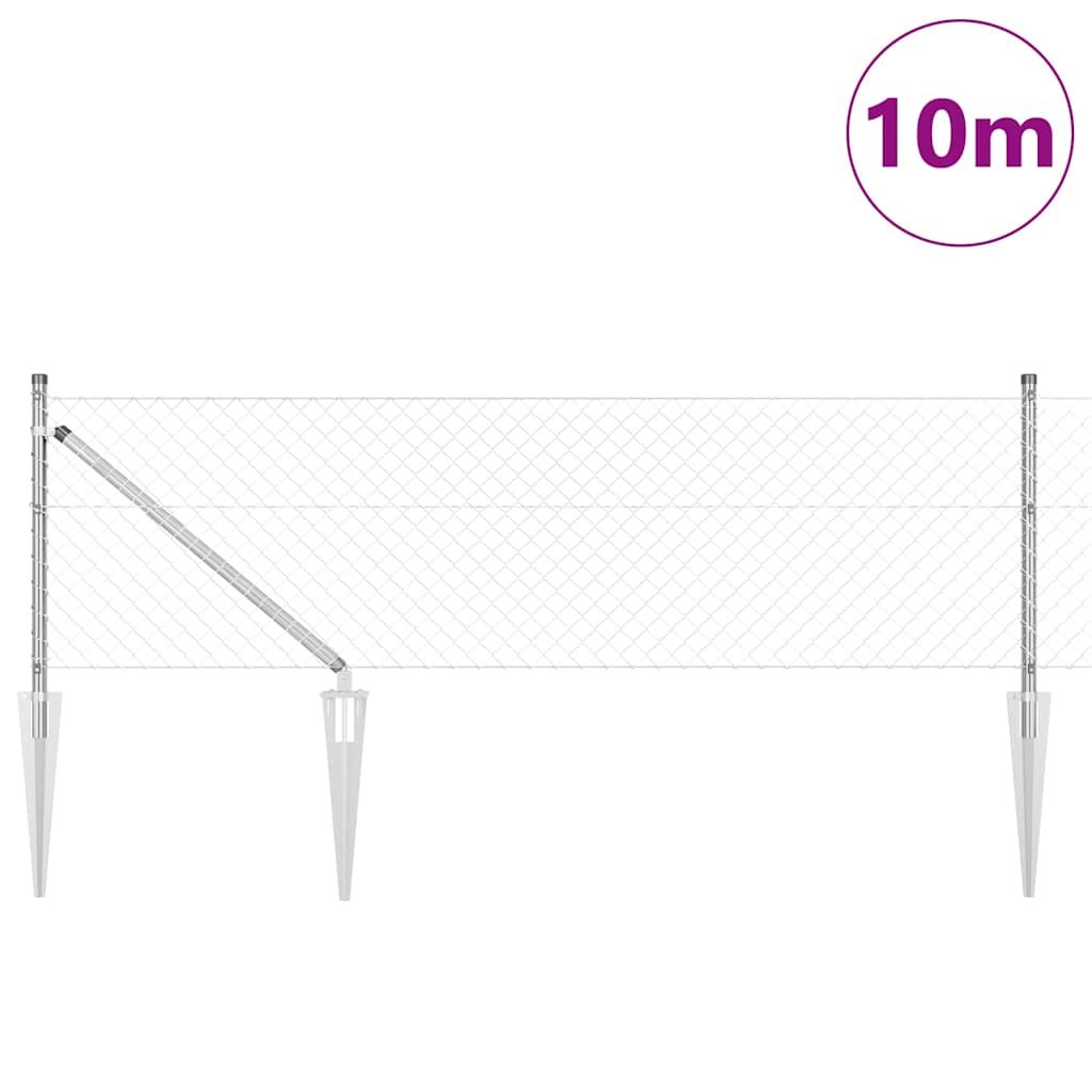 Vidaxl Zaunpfahl Silber 10 x 0,6 m (40 x 40 mm Maschenweite) Stahl