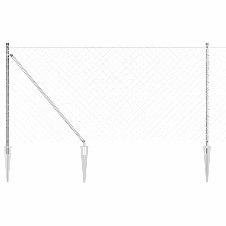 Vidaxl Zaunpfahl Silber 10 x 1 m (60 x 60 mm Maschenweite) Stahl