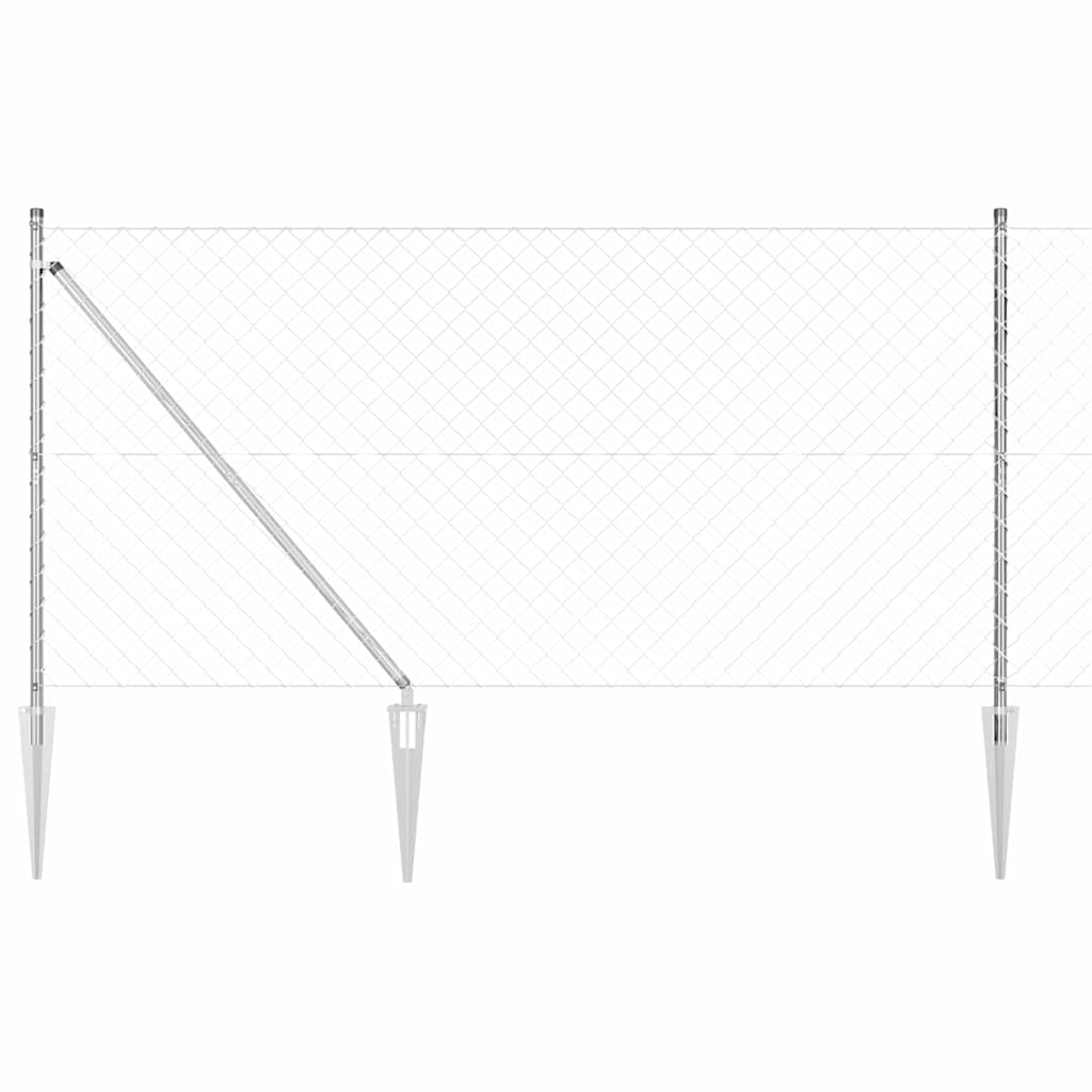 Vidaxl Zaunpfahl Silber 10 x 1,4 m (60 x 60 mm Maschenweite) Stahl