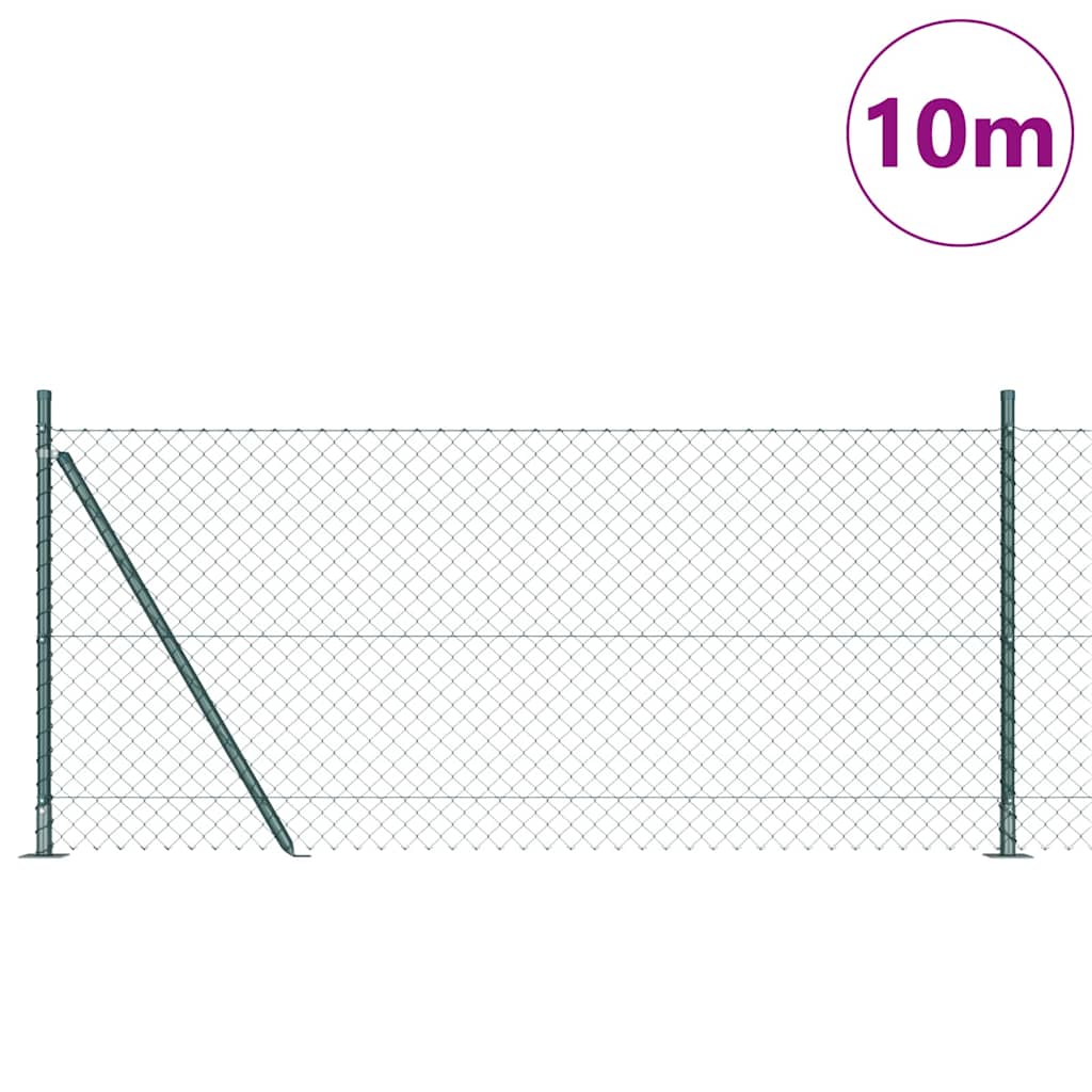 Vidaxl Zaunpfahl grün 10 x 1 m (40 x 40 mm Maschenweite) Stahl und PVC