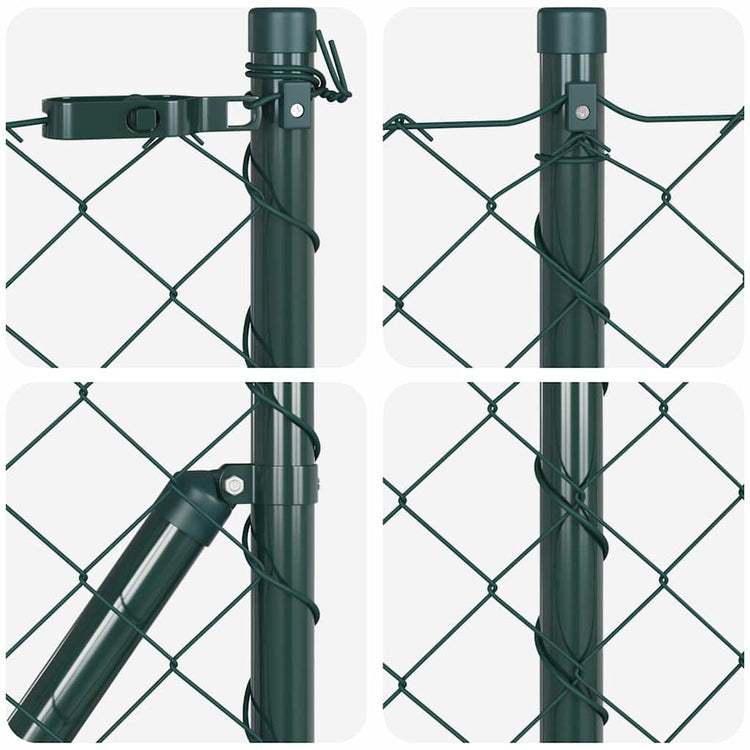 Vidaxl Zaunpfahl grün 10 x 1 m (60 x 60 mm Maschenweite) Stahl und PVC