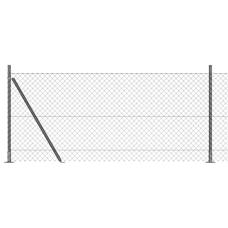 Vidaxl Zaunpfahl grau 10 x 1 m (40 x 40 mm Maschenweite) Stahl und PVC
