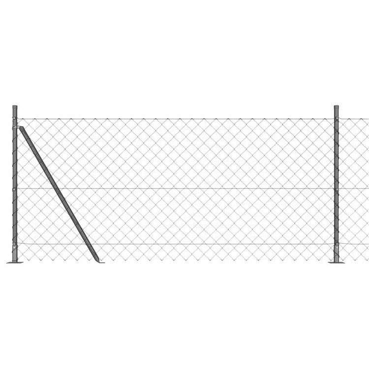 Vidaxl Zaunpfosten grau 10 x 1 m (60 x 60 mm Maschenweite) Stahl und PVC