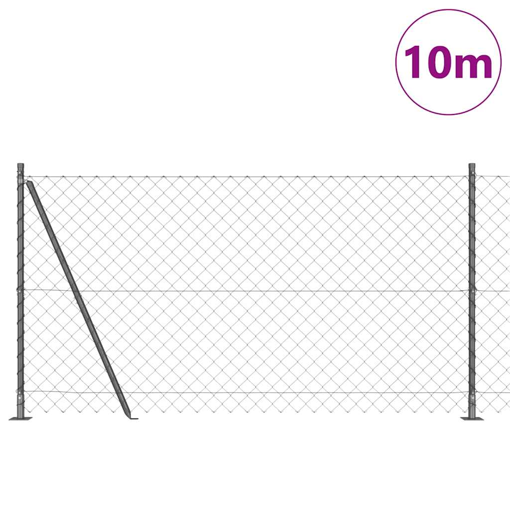 Vidaxl Zaunpfahl grau 10 x 1,2 m (60 x 60 mm Maschenweite)