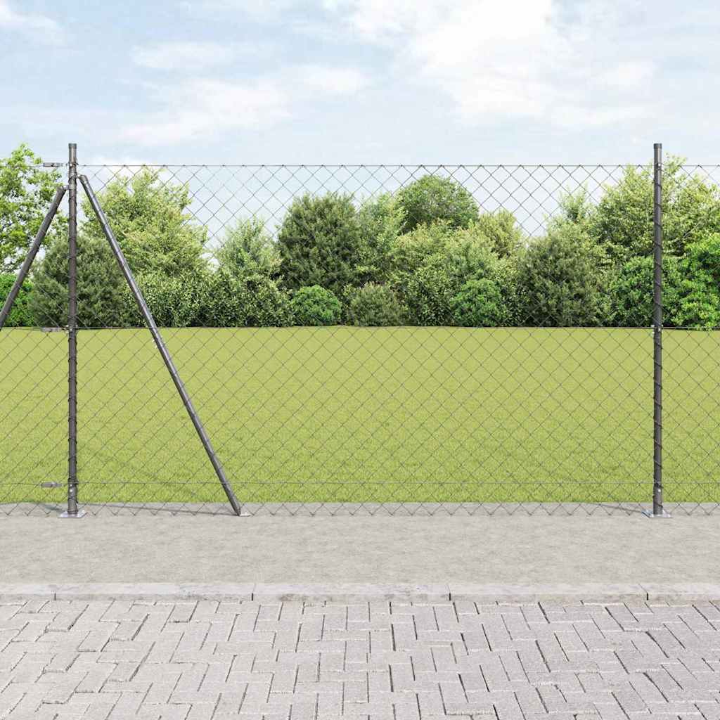 Vidaxl Zaunpfahl grau 10 x 1,5 m (60 x 60 mm Maschenweite)