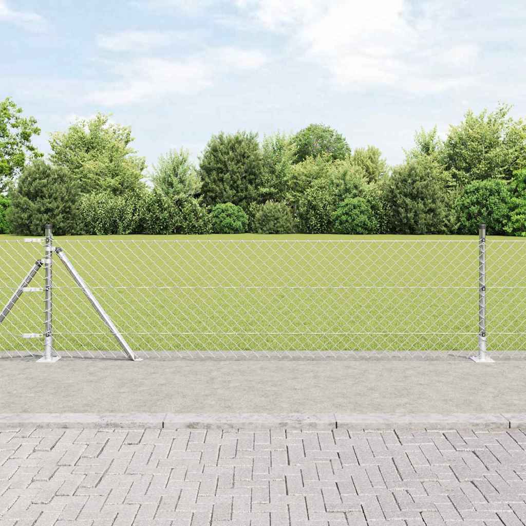 Vidaxl Zaunpfahl Silber 10 x 0,4 m (40 x 40 mm Maschenweite) Stahl